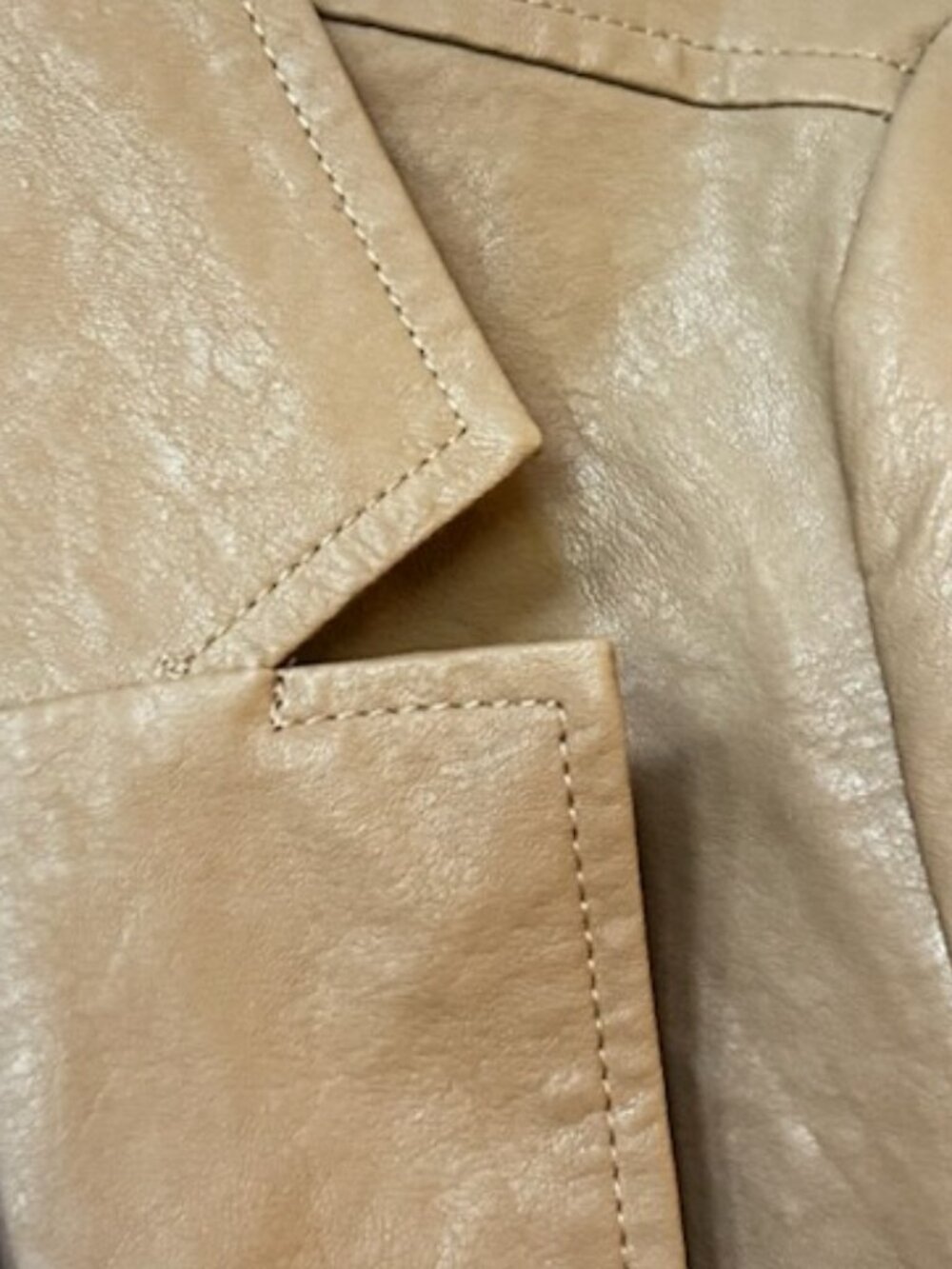 Zara Tan Taupe Brown Faux Leather Belted Jacket - Picture 9 of 10